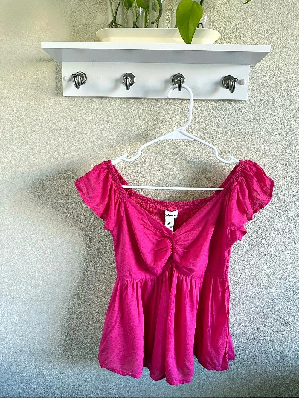 Japna Ruffle Sleeve Blouse in Pink Size XS Like New